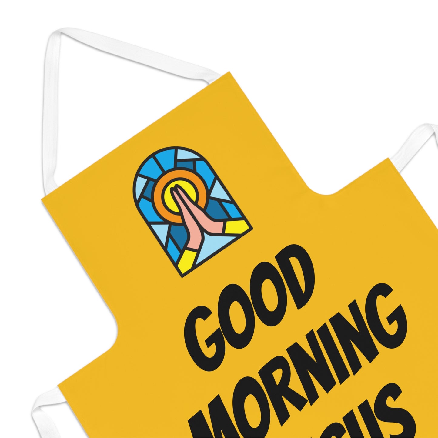 Adult Apron (AOP) - YELLOW - (Black Writing)