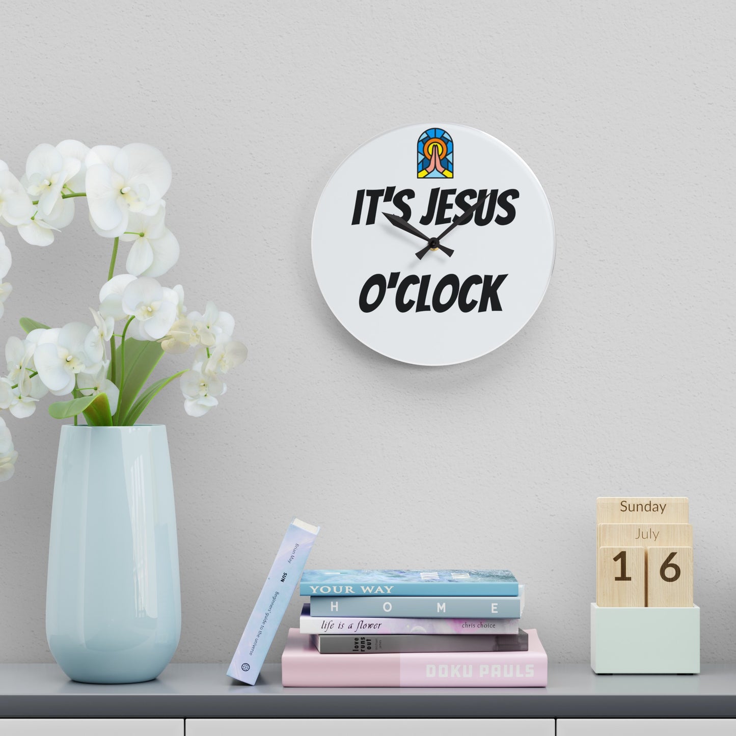 Acrylic Wall Clock - WHITE