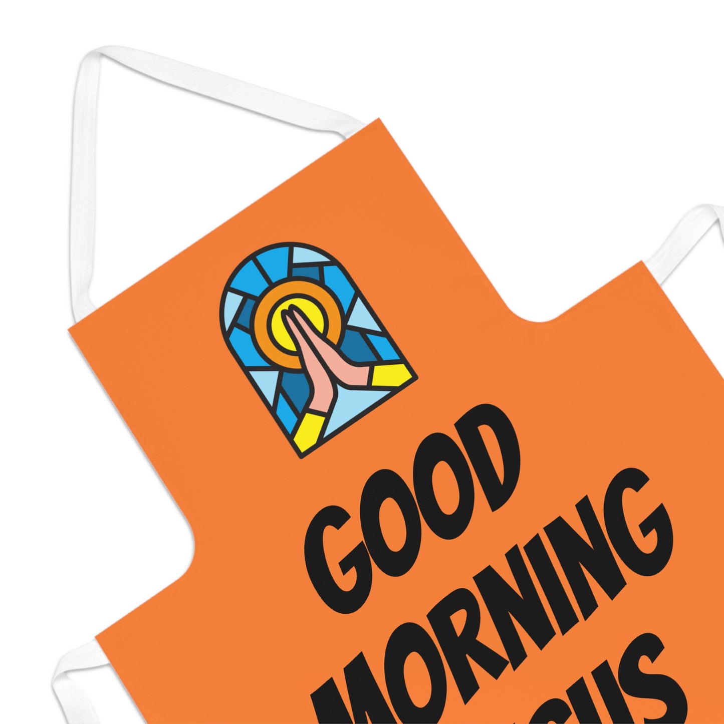 Adult Apron (AOP) - ORANGE - (Black Writing)