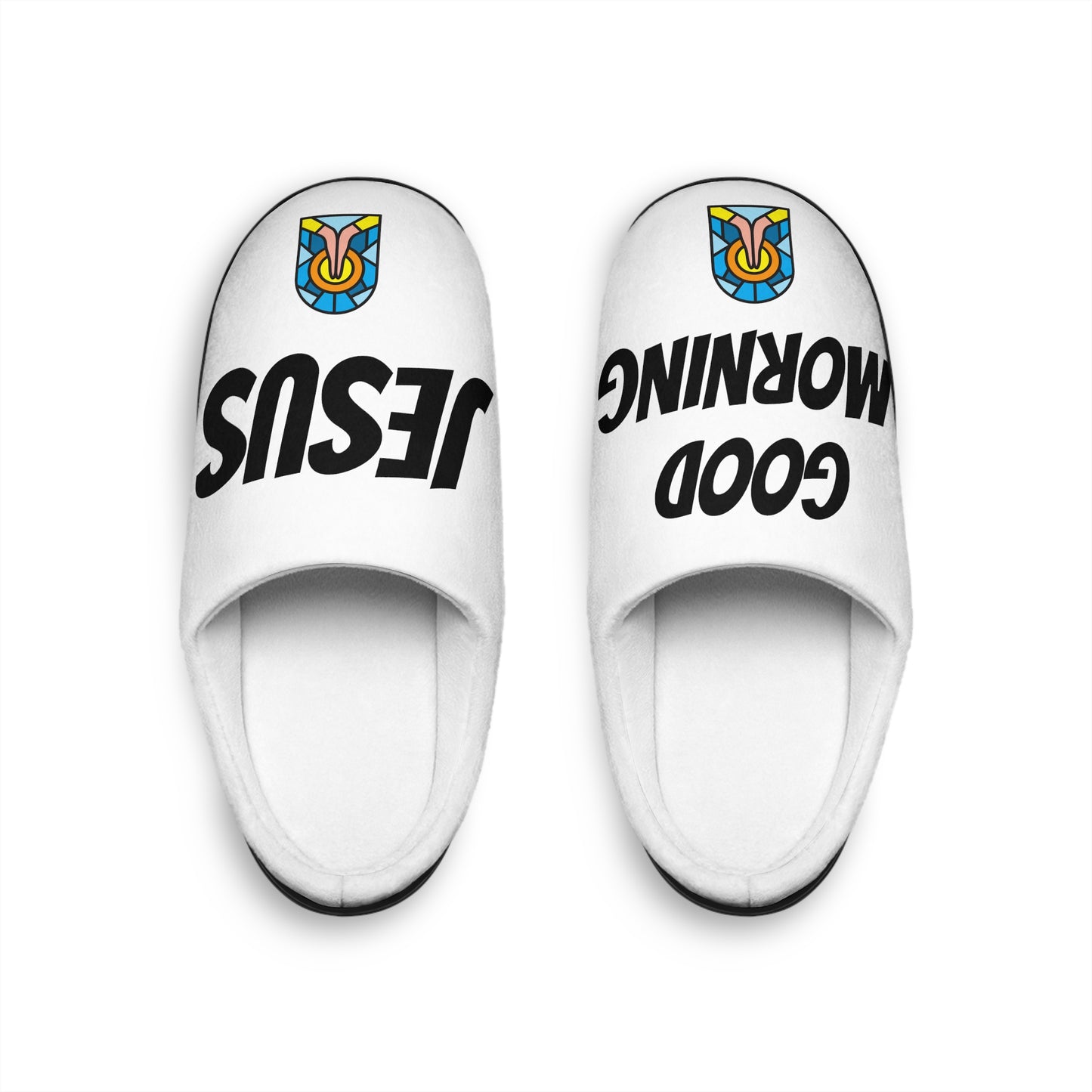 Men's Indoor Slippers - GOOD MORNING JESUS - WHITE