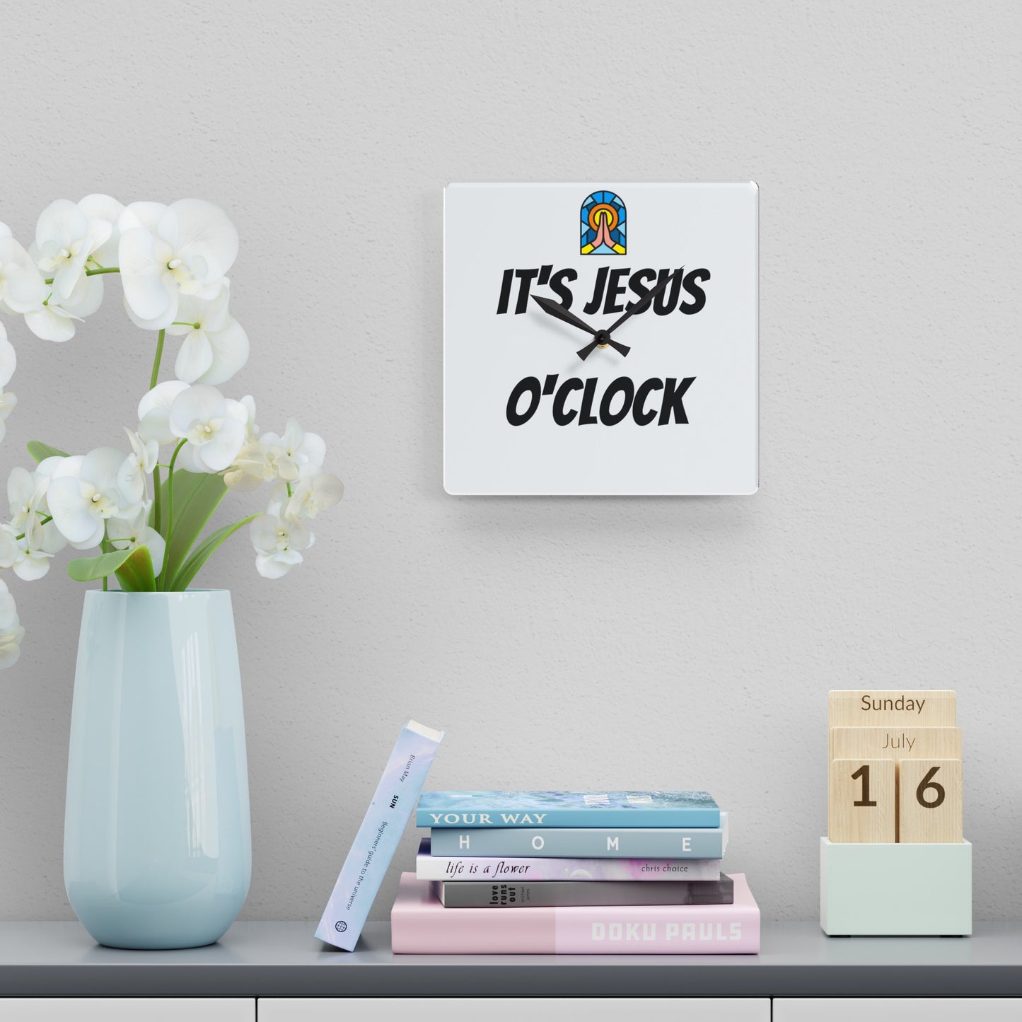 Acrylic Wall Clock - WHITE