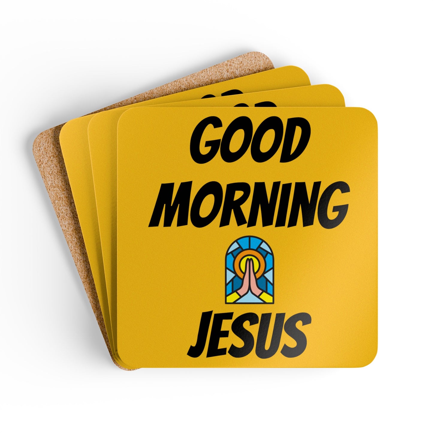 Corkwood Coaster Set - YELLOW
