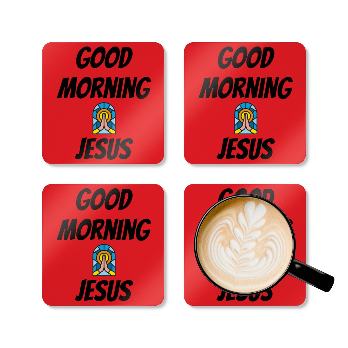 Corkwood Coaster Set - RED