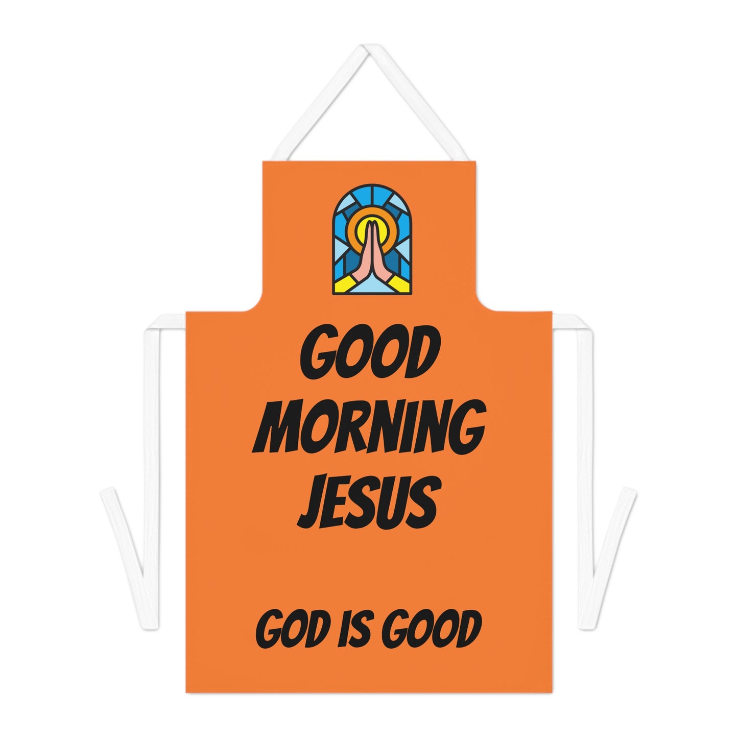 Adult Apron (AOP) - ORANGE - (Black Writing)
