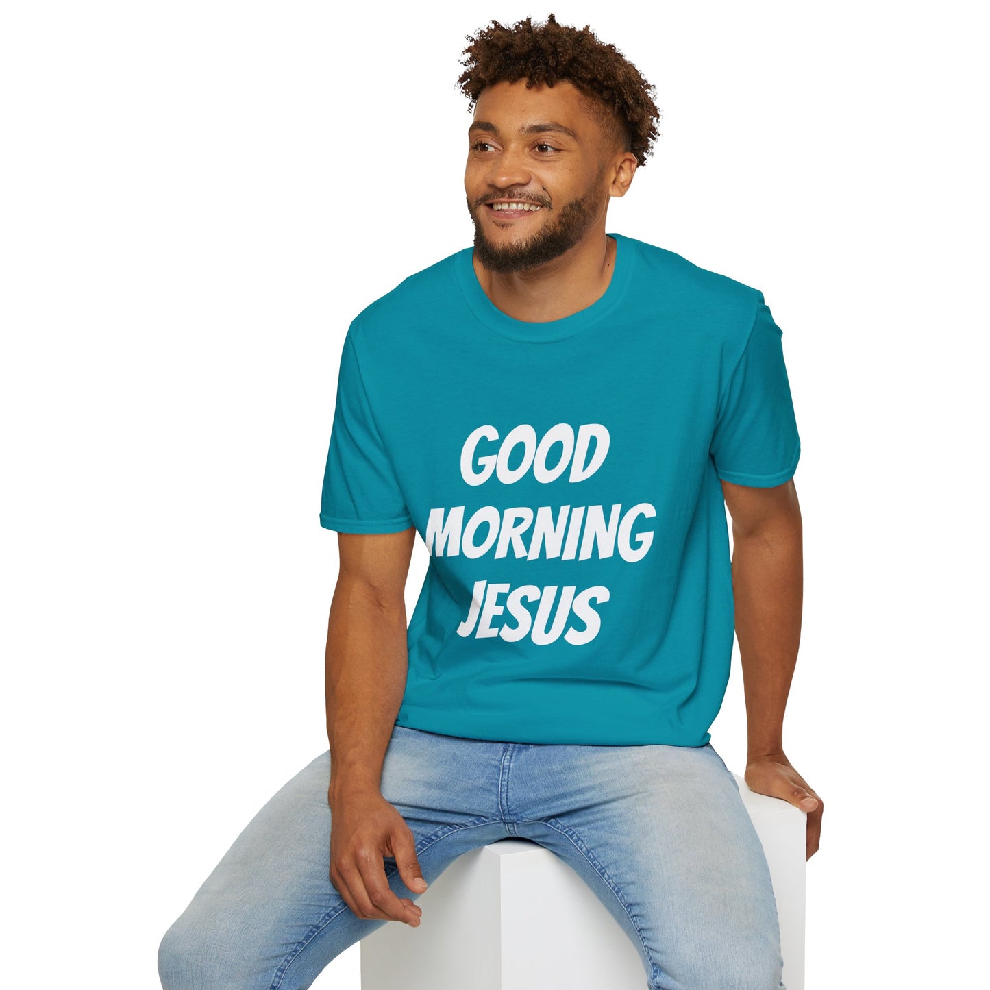 Unisex Softstyle T-Shirt - Black Writing - GOOD MORNING JESUS