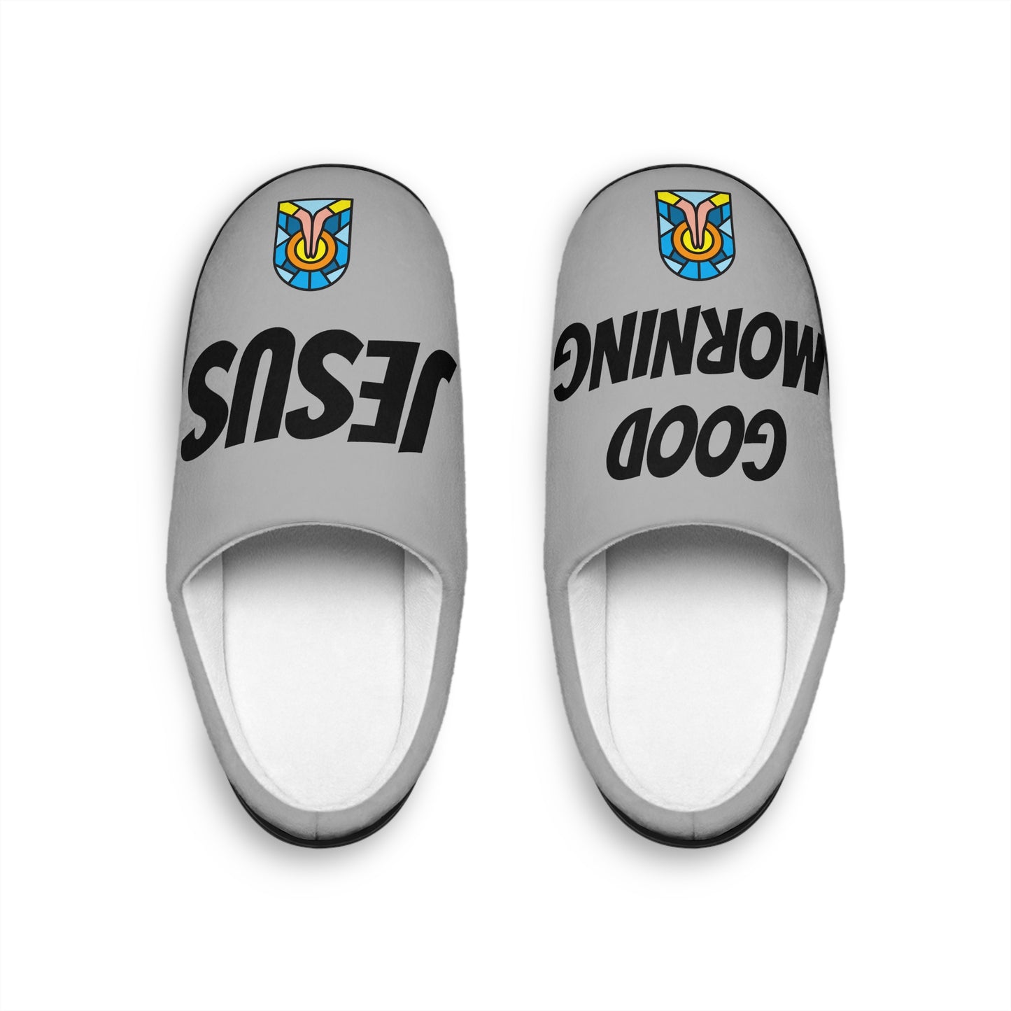 Men's Indoor Slippers - GOOD MORNING JESUS - GREY