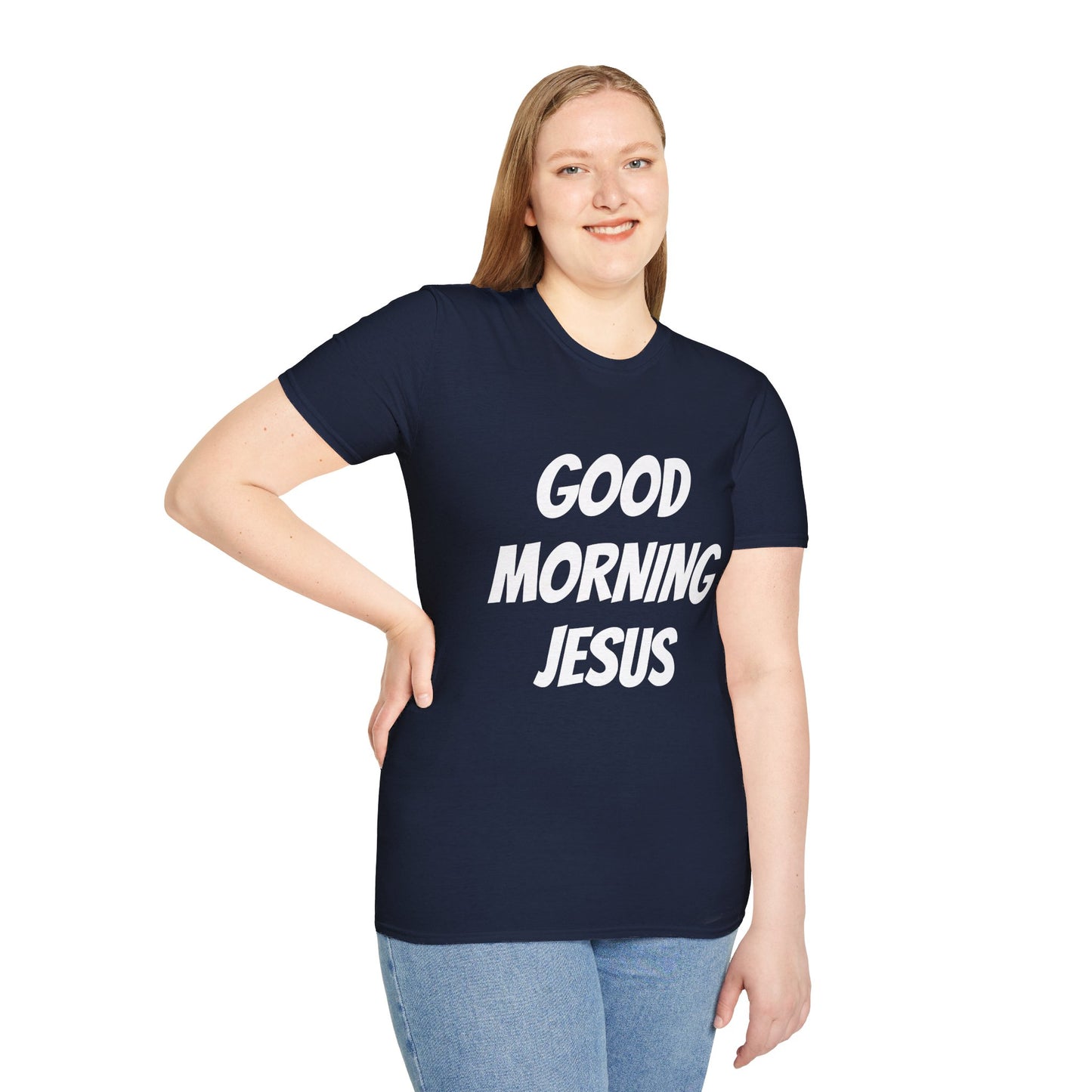 Unisex Softstyle T-Shirt - Black Writing - GOOD MORNING JESUS