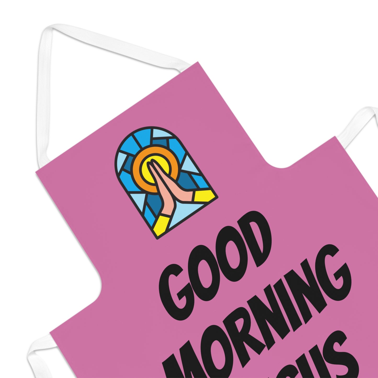 Adult Apron (AOP) - PINK - (Black Writing)