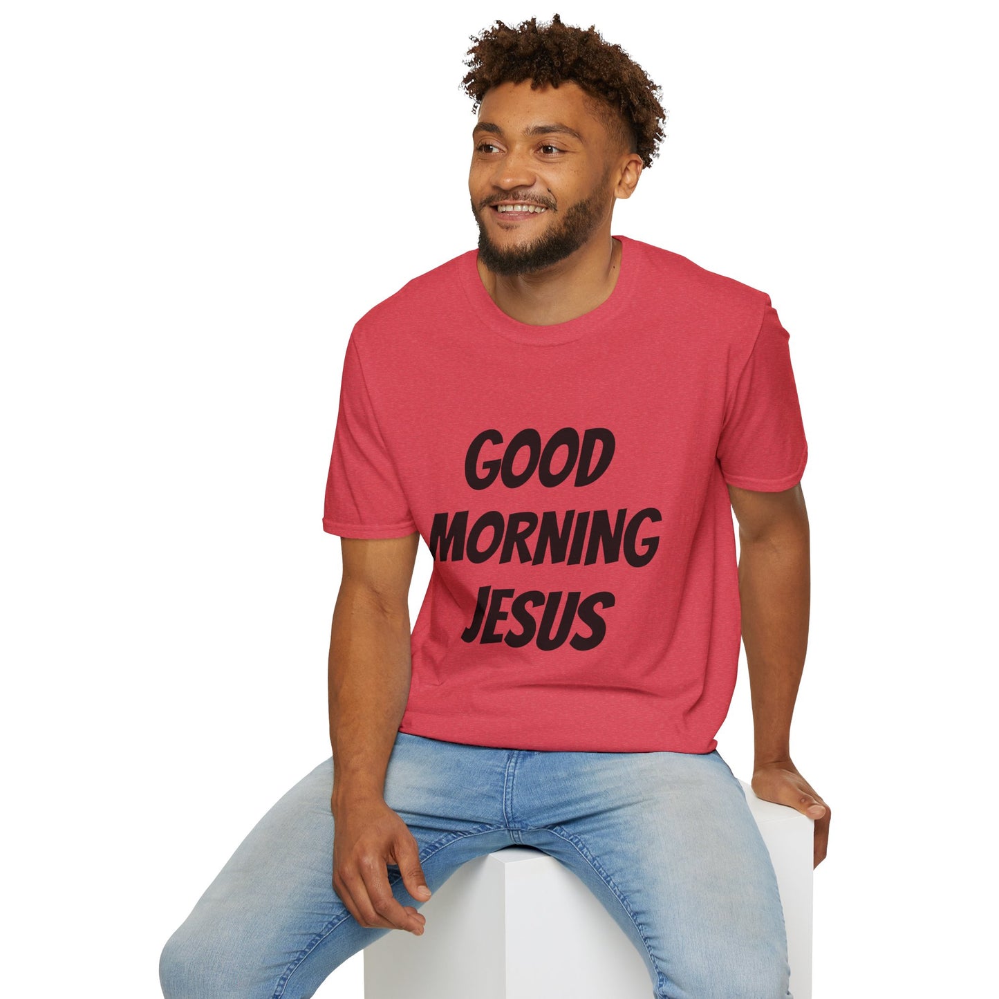 Unisex Softstyle T-Shirt - Black Writing - GOOD MORNING JESUS