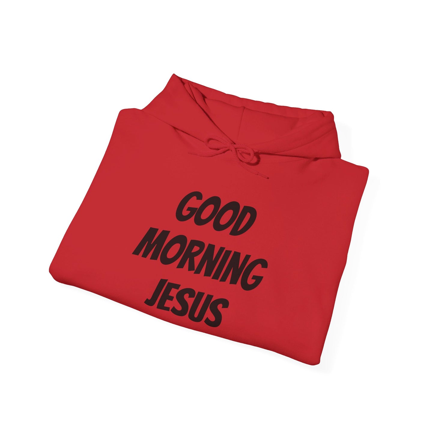 Unisex Heavy Blend™ Hooded Sweatshirt - Black Writing - GOOD MORNING JESUS