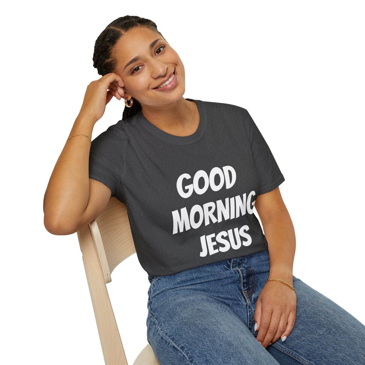 Unisex Softstyle T-Shirt - Black Writing - GOOD MORNING JESUS