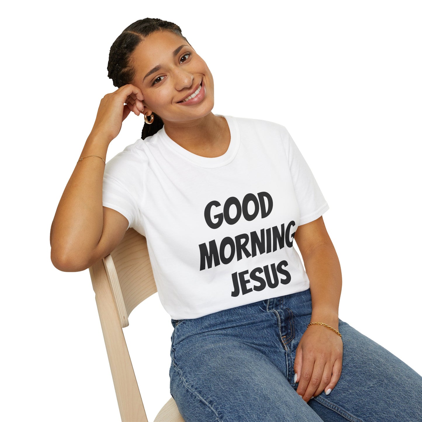Unisex Softstyle T-Shirt - Black Writing - GOOD MORNING JESUS