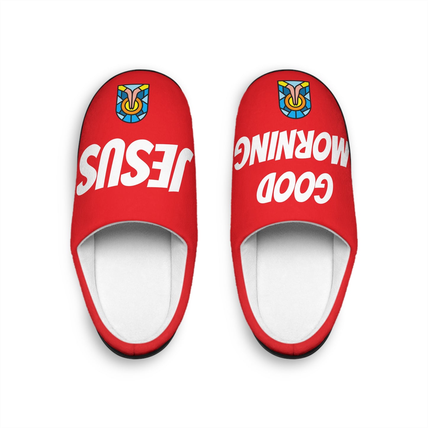 Men's Indoor Slippers - GOOD MORNING JESUS - RED