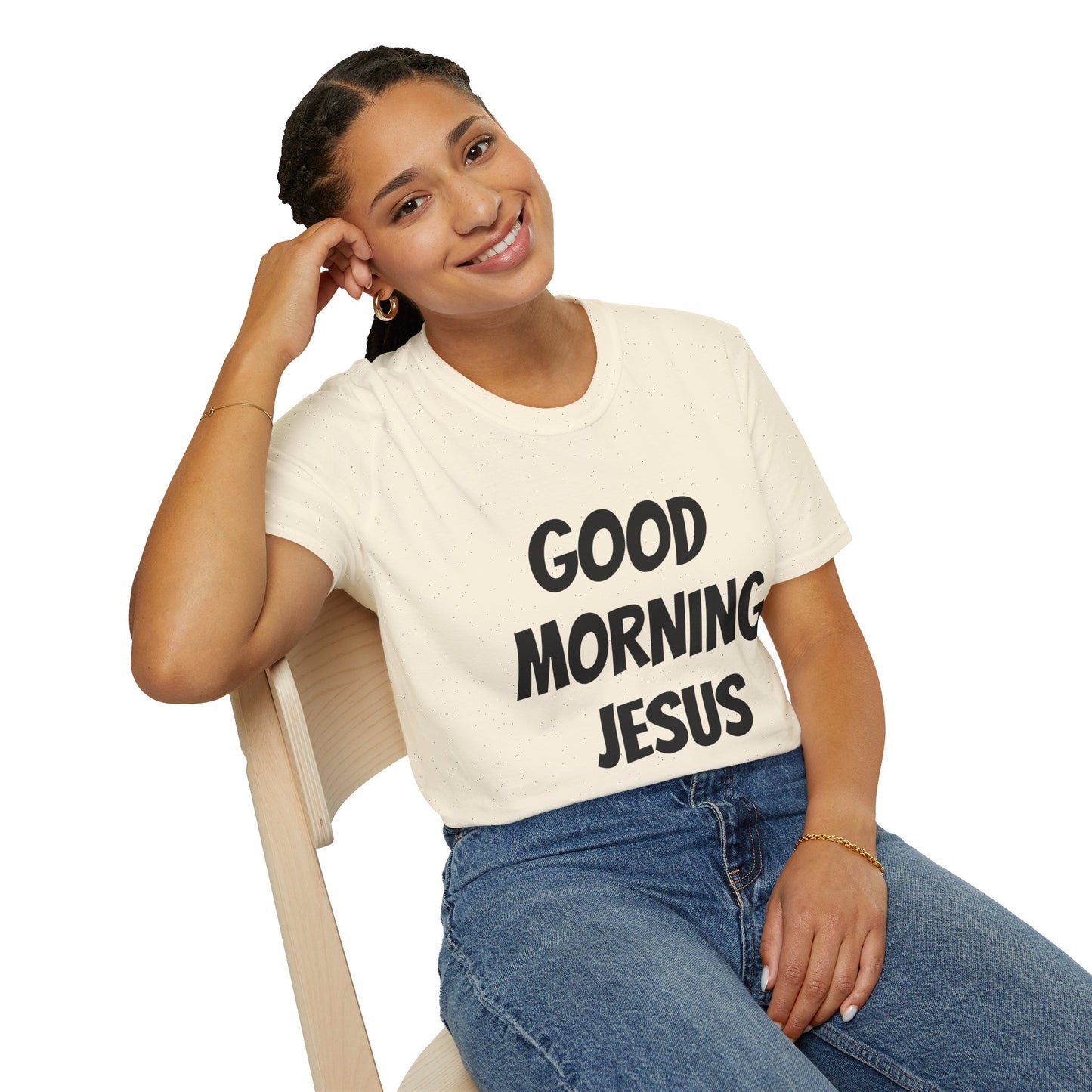 Unisex Softstyle T-Shirt - Black Writing - GOOD MORNING JESUS
