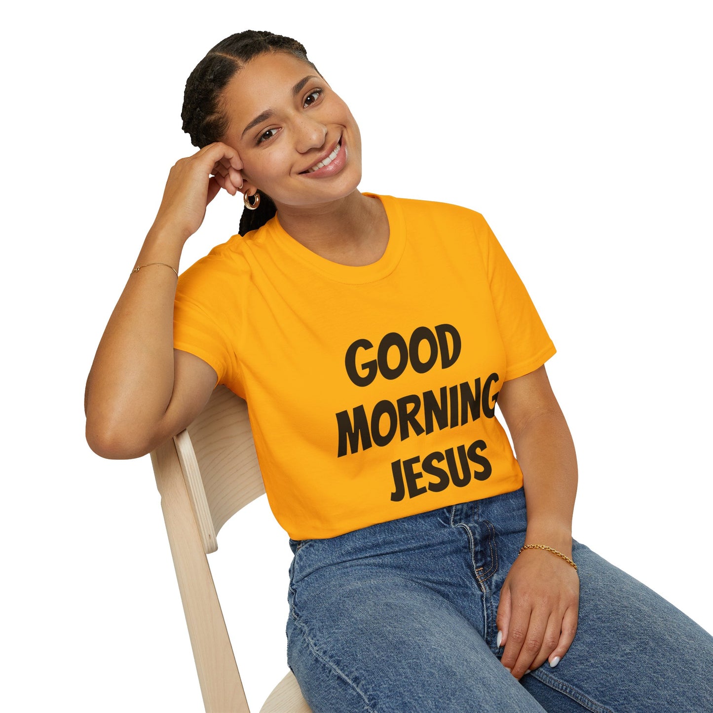 Unisex Softstyle T-Shirt - Black Writing - GOOD MORNING JESUS