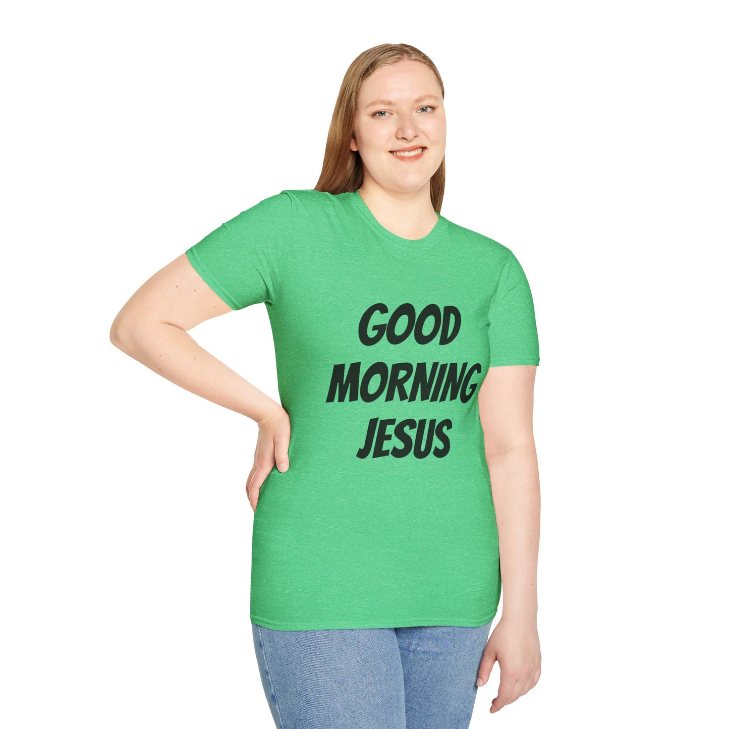 Unisex Softstyle T-Shirt - Black Writing - GOOD MORNING JESUS