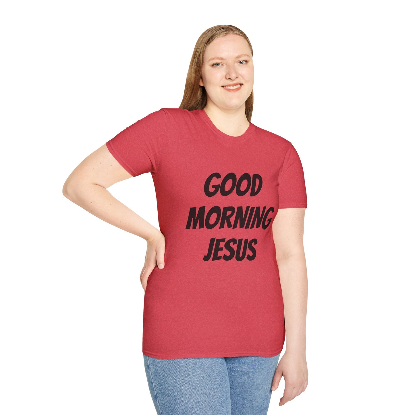 Unisex Softstyle T-Shirt - Black Writing - GOOD MORNING JESUS