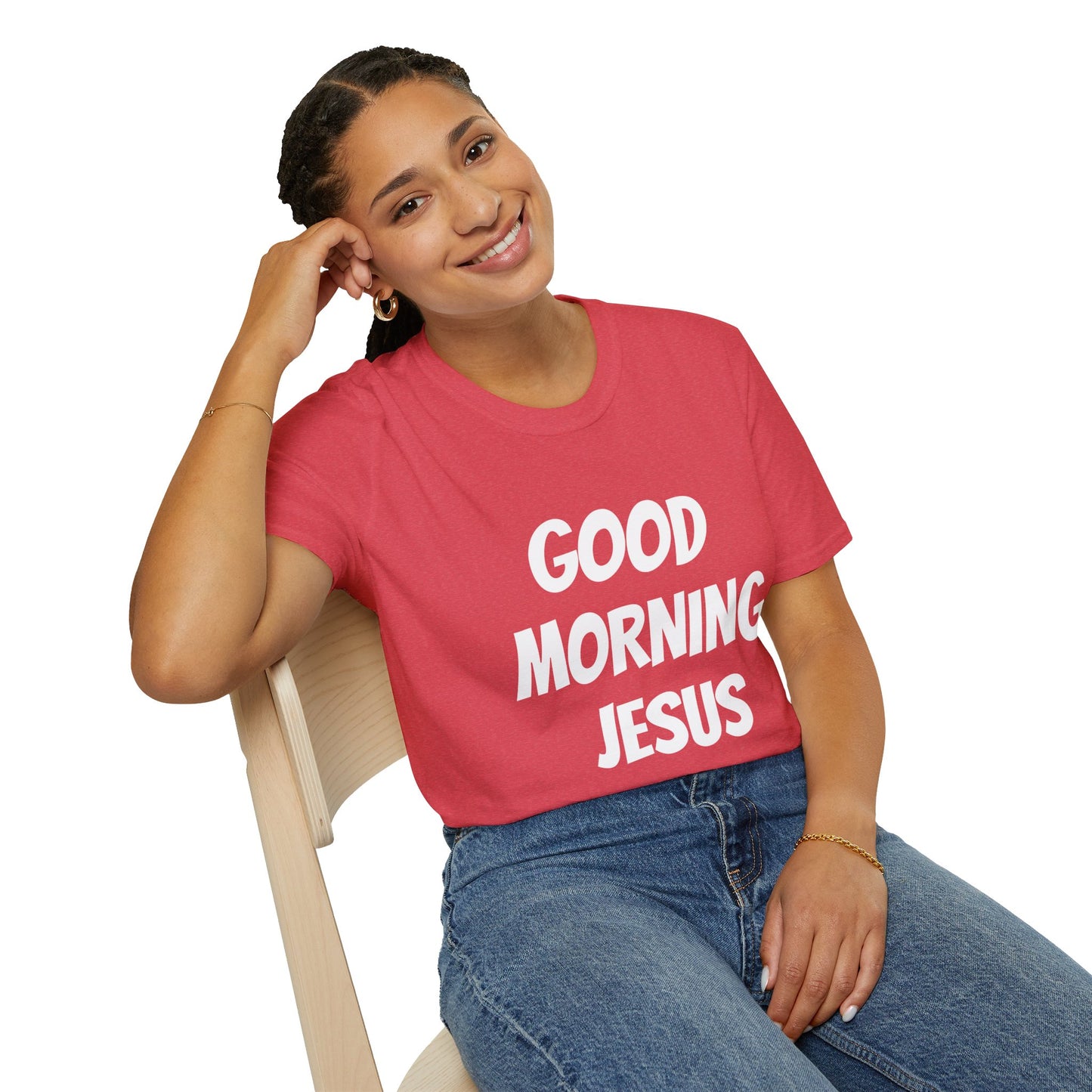 Unisex Softstyle T-Shirt - Black Writing - GOOD MORNING JESUS