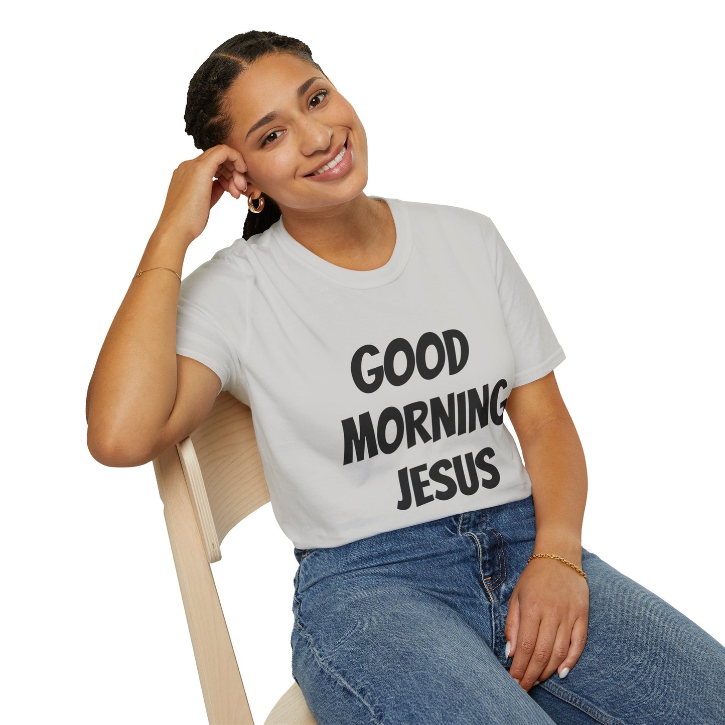 Unisex Softstyle T-Shirt - Black Writing - GOOD MORNING JESUS