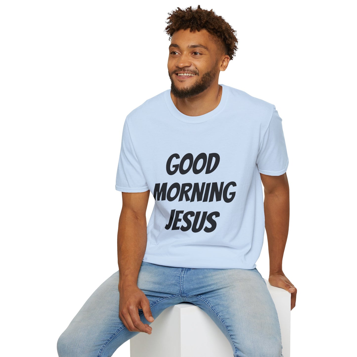 Unisex Softstyle T-Shirt - Black Writing - GOOD MORNING JESUS