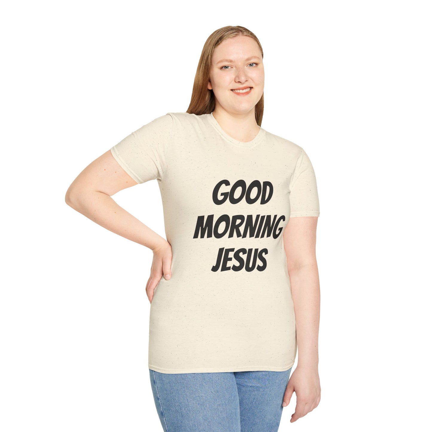 Unisex Softstyle T-Shirt - Black Writing - GOOD MORNING JESUS