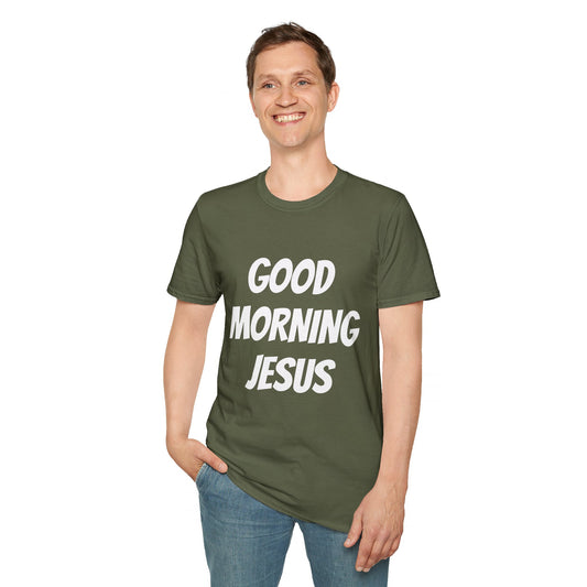 Unisex Softstyle T-Shirt - Black Writing - GOOD MORNING JESUS