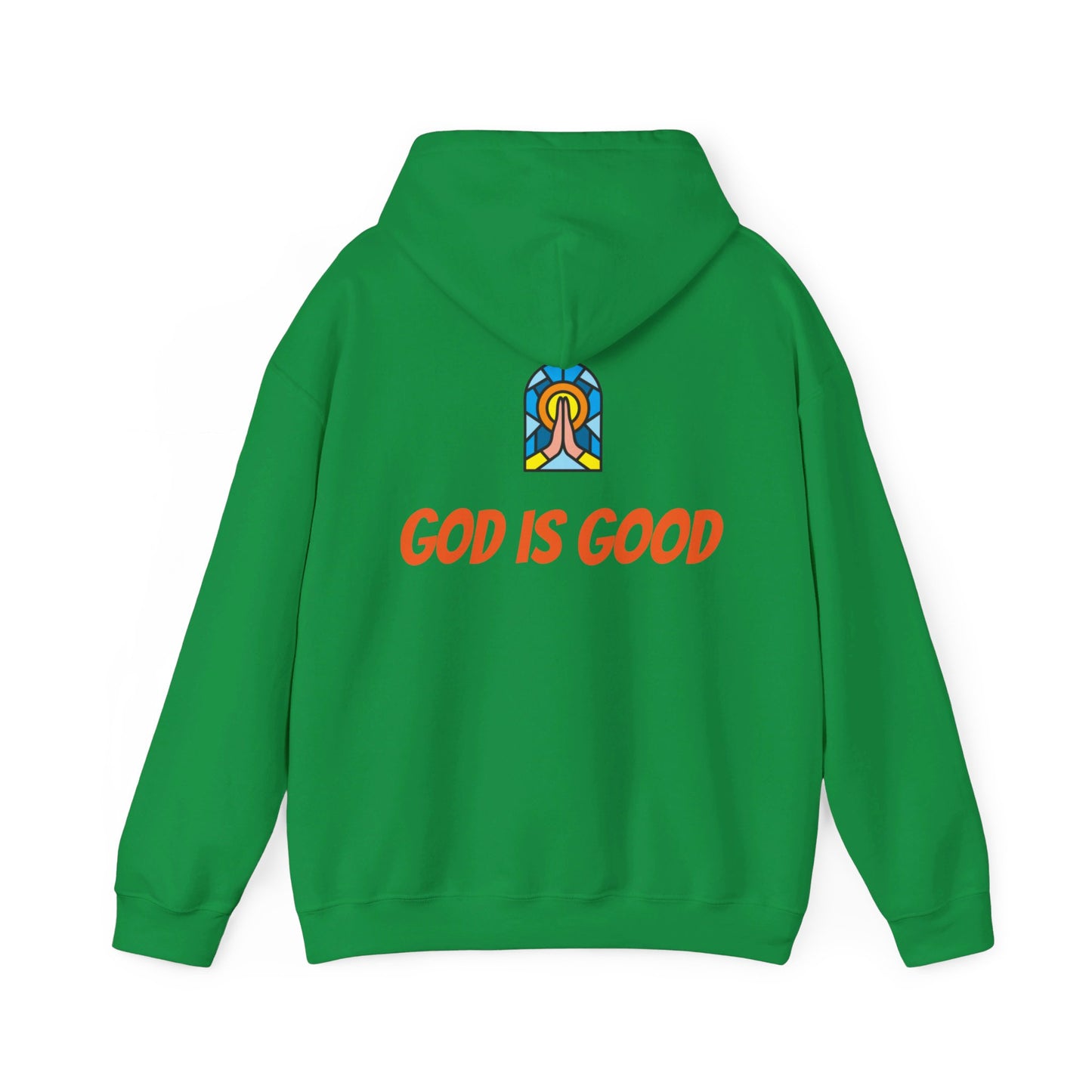 Unisex Heavy Blend™ Hooded Sweatshirt - Orange Writing - GOOD MORNING JESUS