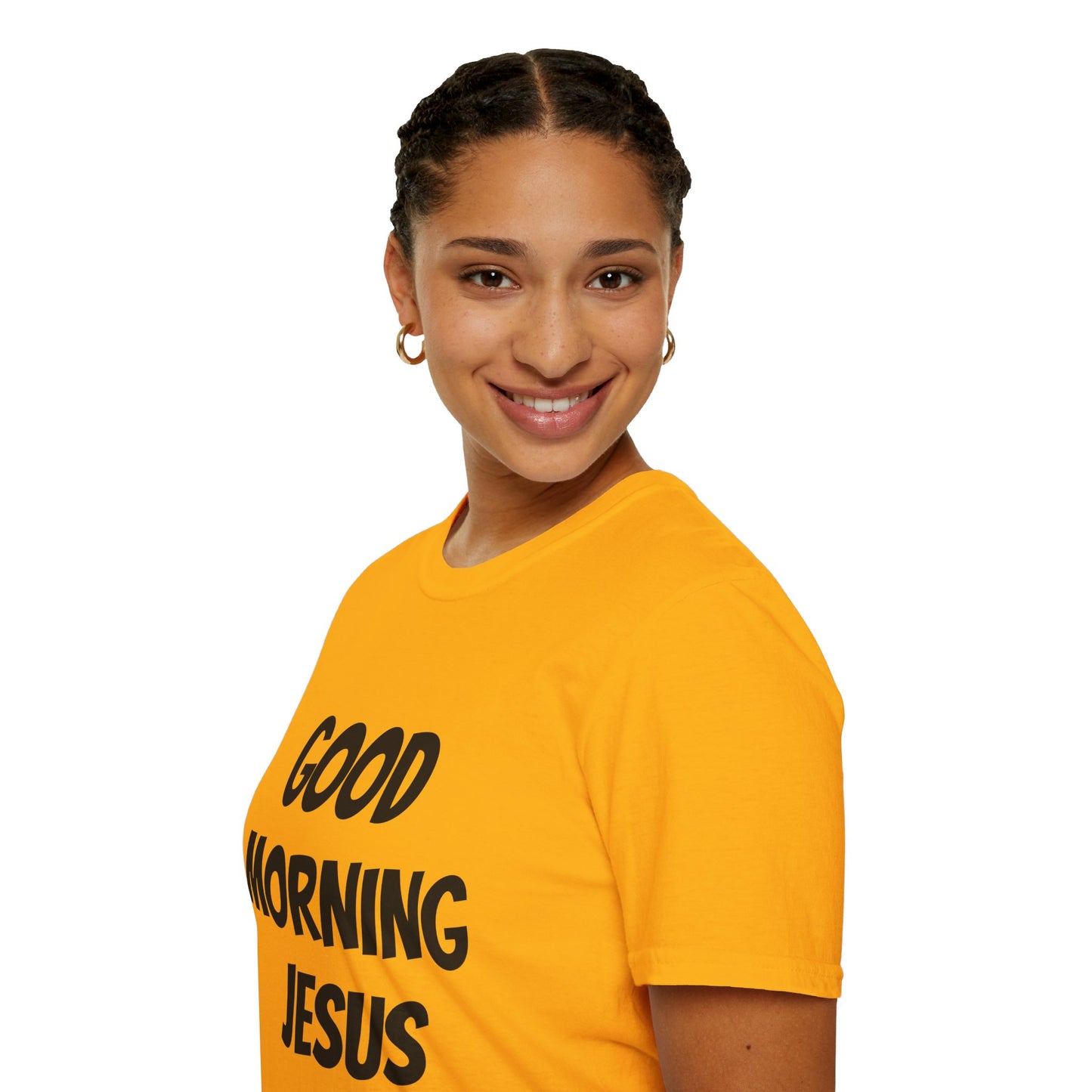 Unisex Softstyle T-Shirt - Black Writing - GOOD MORNING JESUS