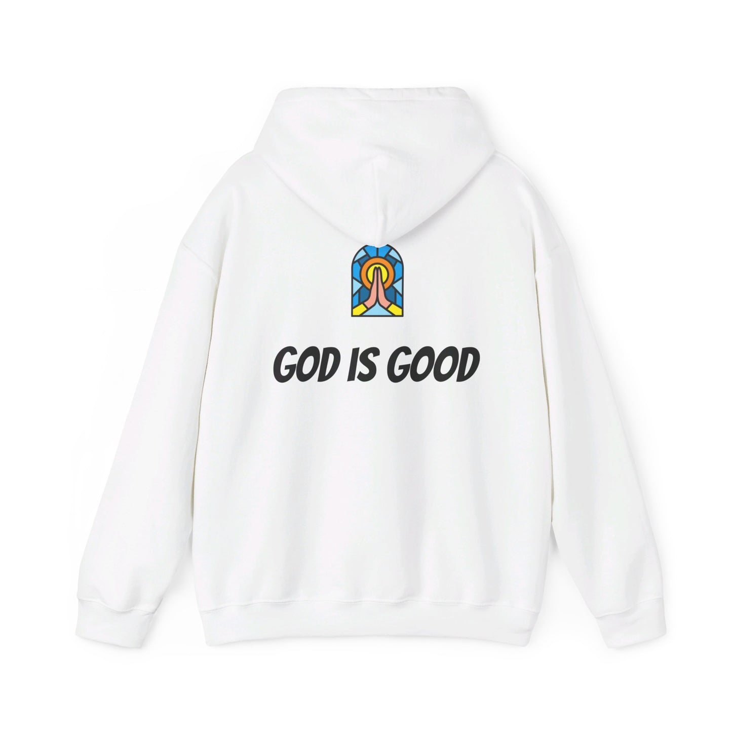 Unisex Heavy Blend™ Hooded Sweatshirt - Black Writing - GOOD MORNING JESUS