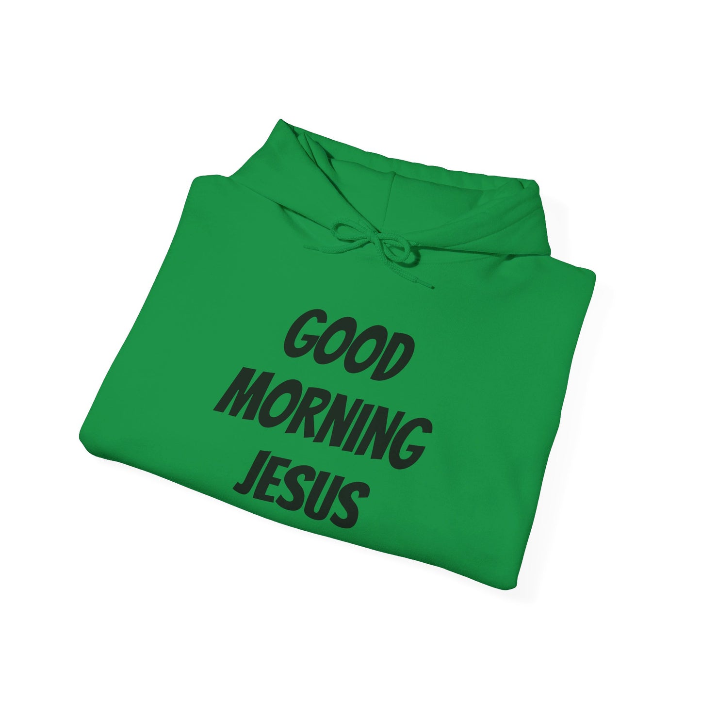 Unisex Heavy Blend™ Hooded Sweatshirt - Black Writing - GOOD MORNING JESUS