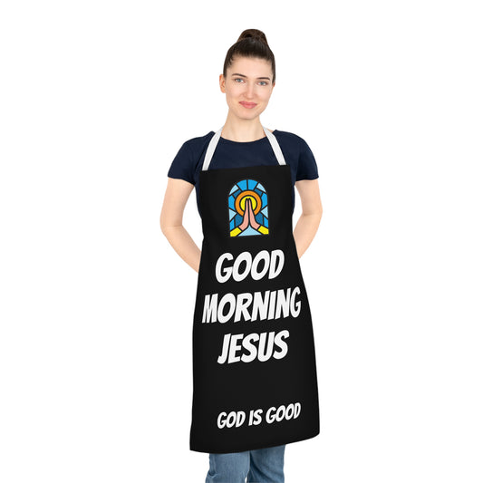 Adult Apron (AOP) - BLACK