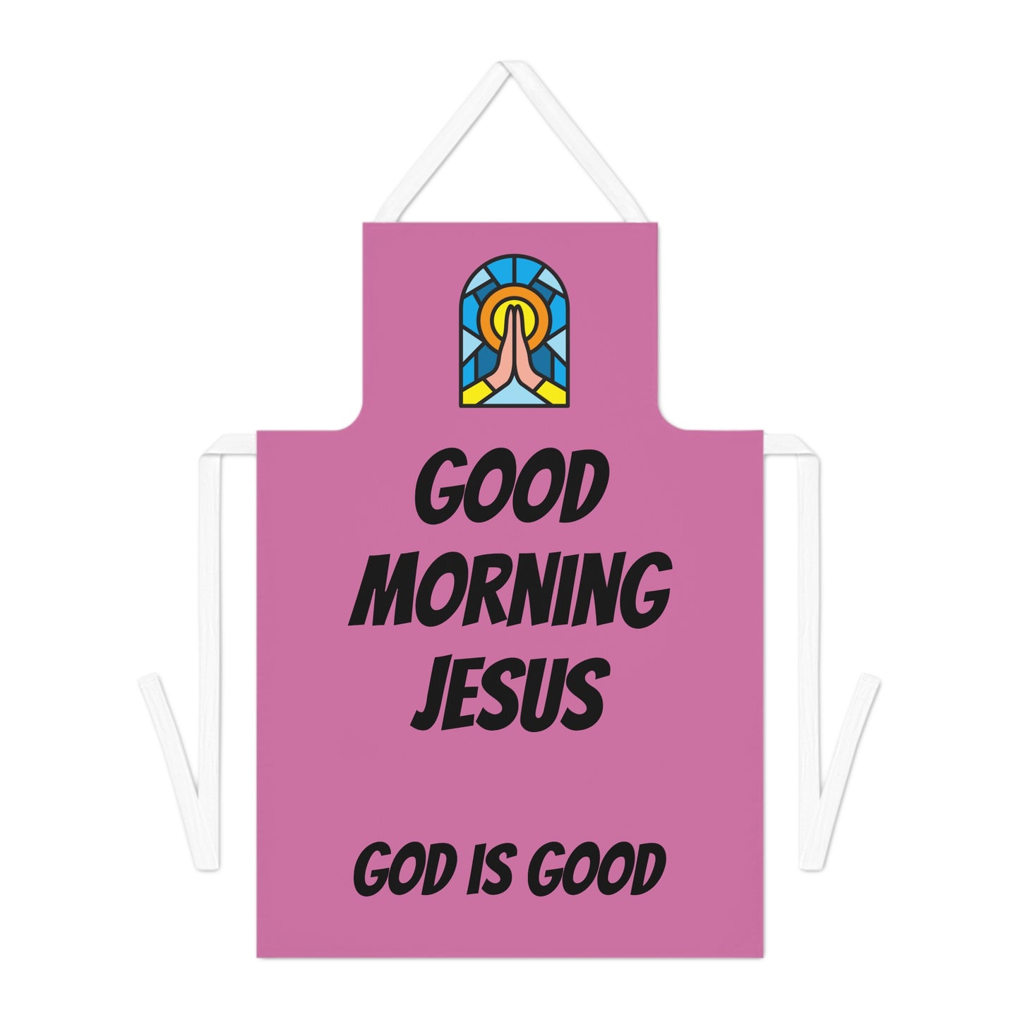 Adult Apron (AOP) - PINK - (Black Writing)