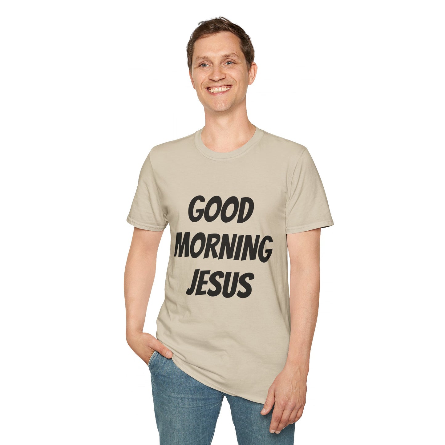 Unisex Softstyle T-Shirt - Black Writing - GOOD MORNING JESUS