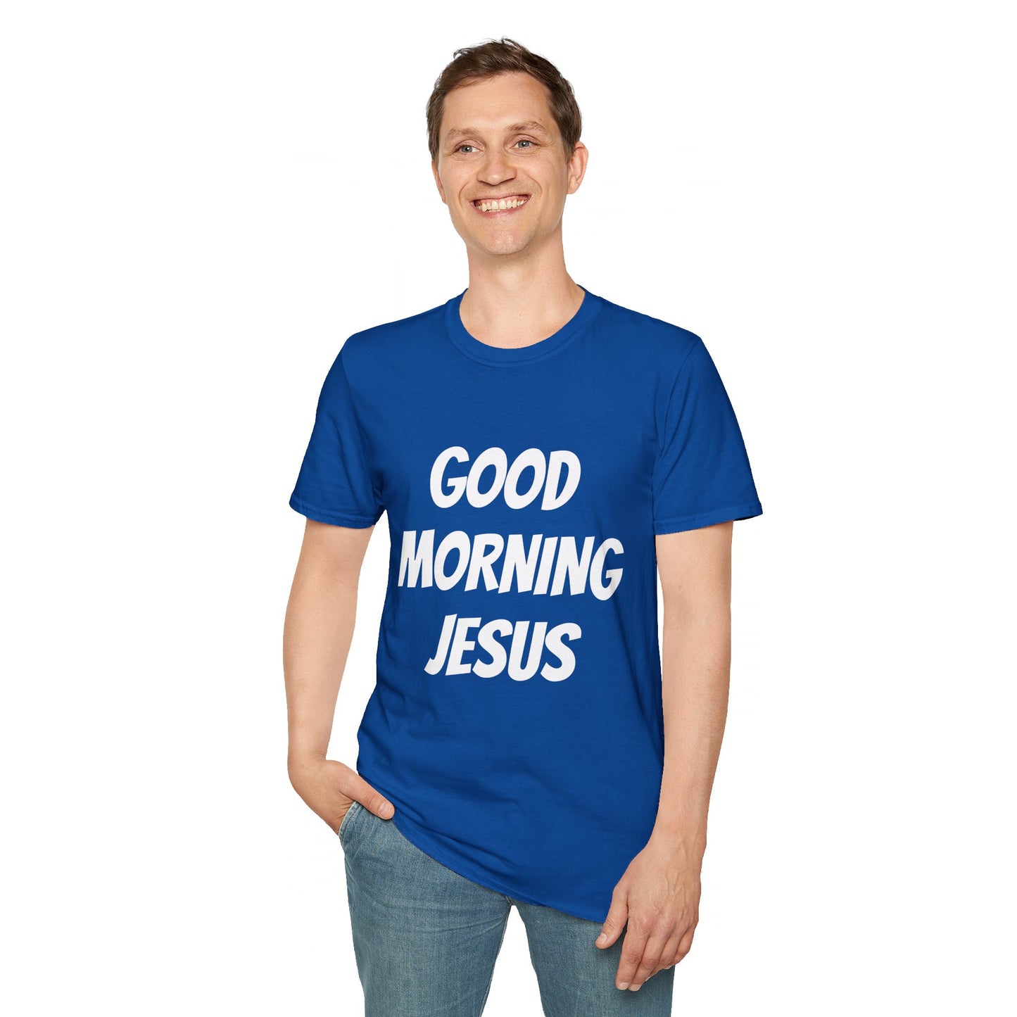 Unisex Softstyle T-Shirt - Black Writing - GOOD MORNING JESUS