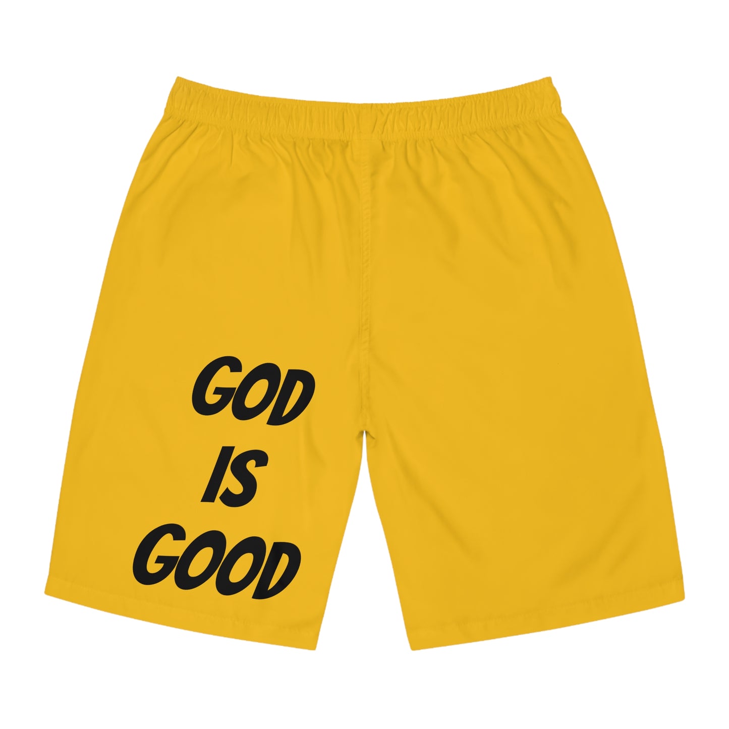 Men's Board Shorts (AOP) - GOOD MORNING JESUS - YELLOW