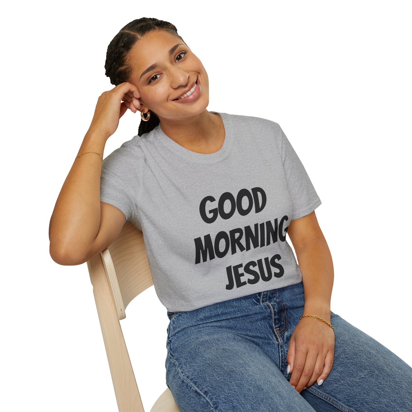 Unisex Softstyle T-Shirt - Black Writing - GOOD MORNING JESUS