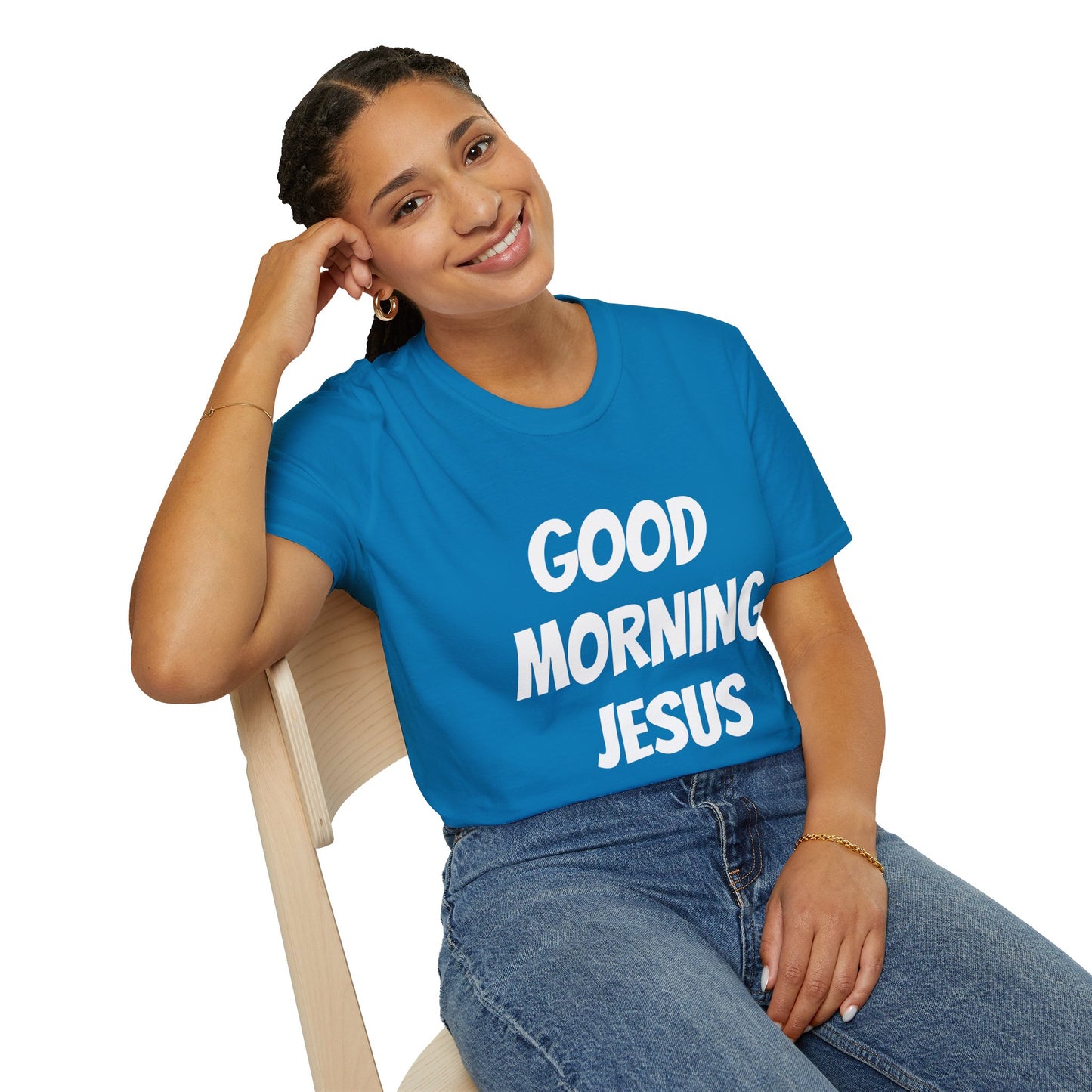 Unisex Softstyle T-Shirt - Black Writing - GOOD MORNING JESUS