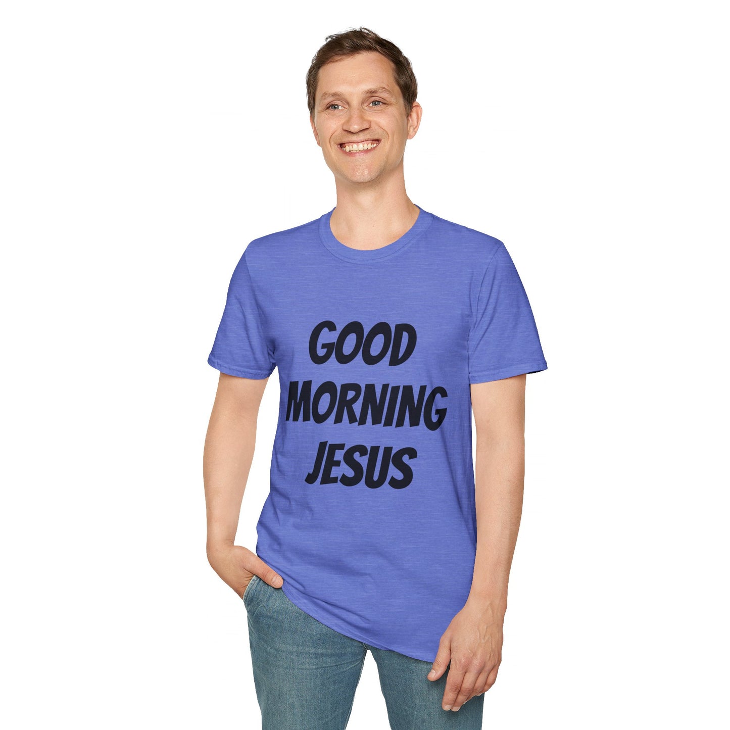 Unisex Softstyle T-Shirt - Black Writing - GOOD MORNING JESUS