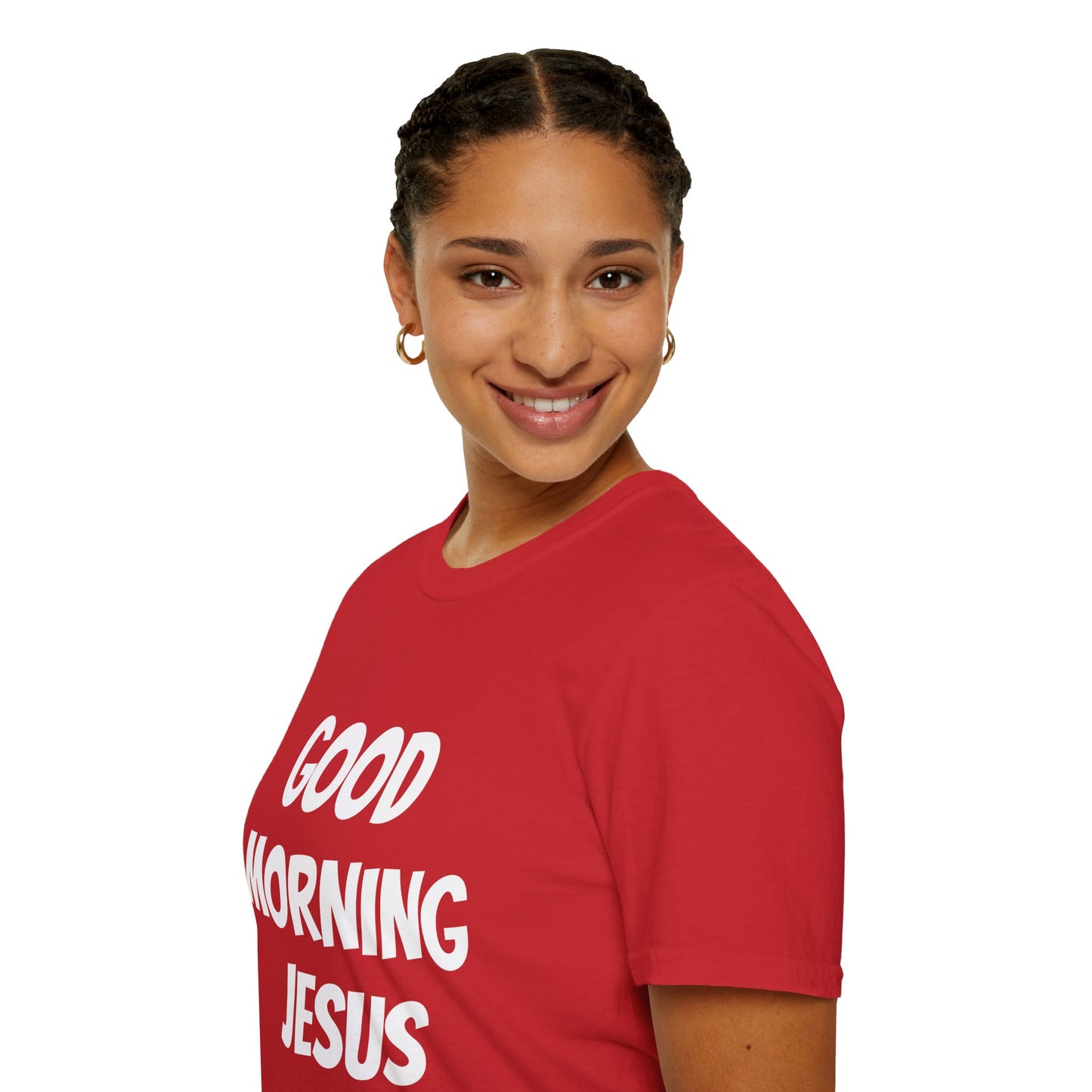 Unisex Softstyle T-Shirt - Black Writing - GOOD MORNING JESUS