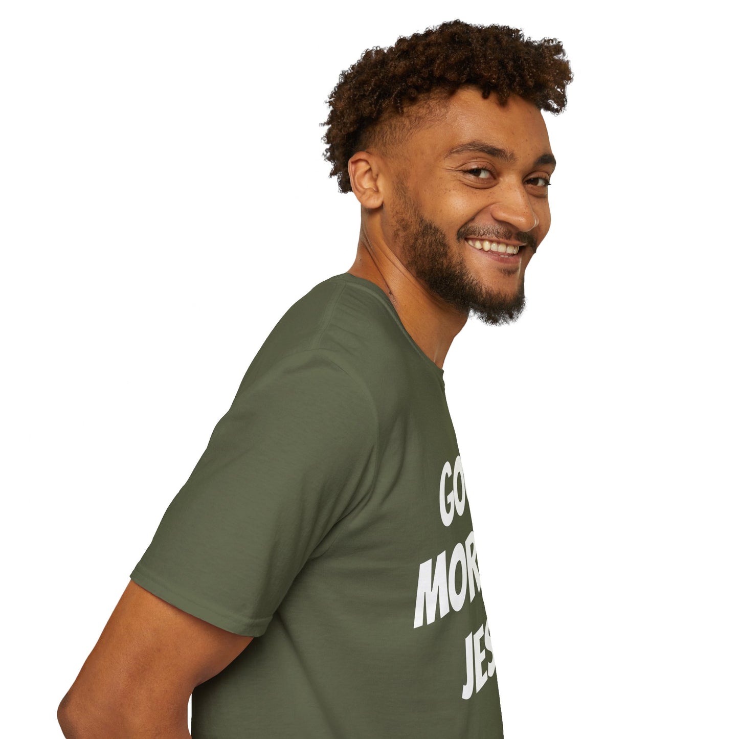 Unisex Softstyle T-Shirt - Black Writing - GOOD MORNING JESUS