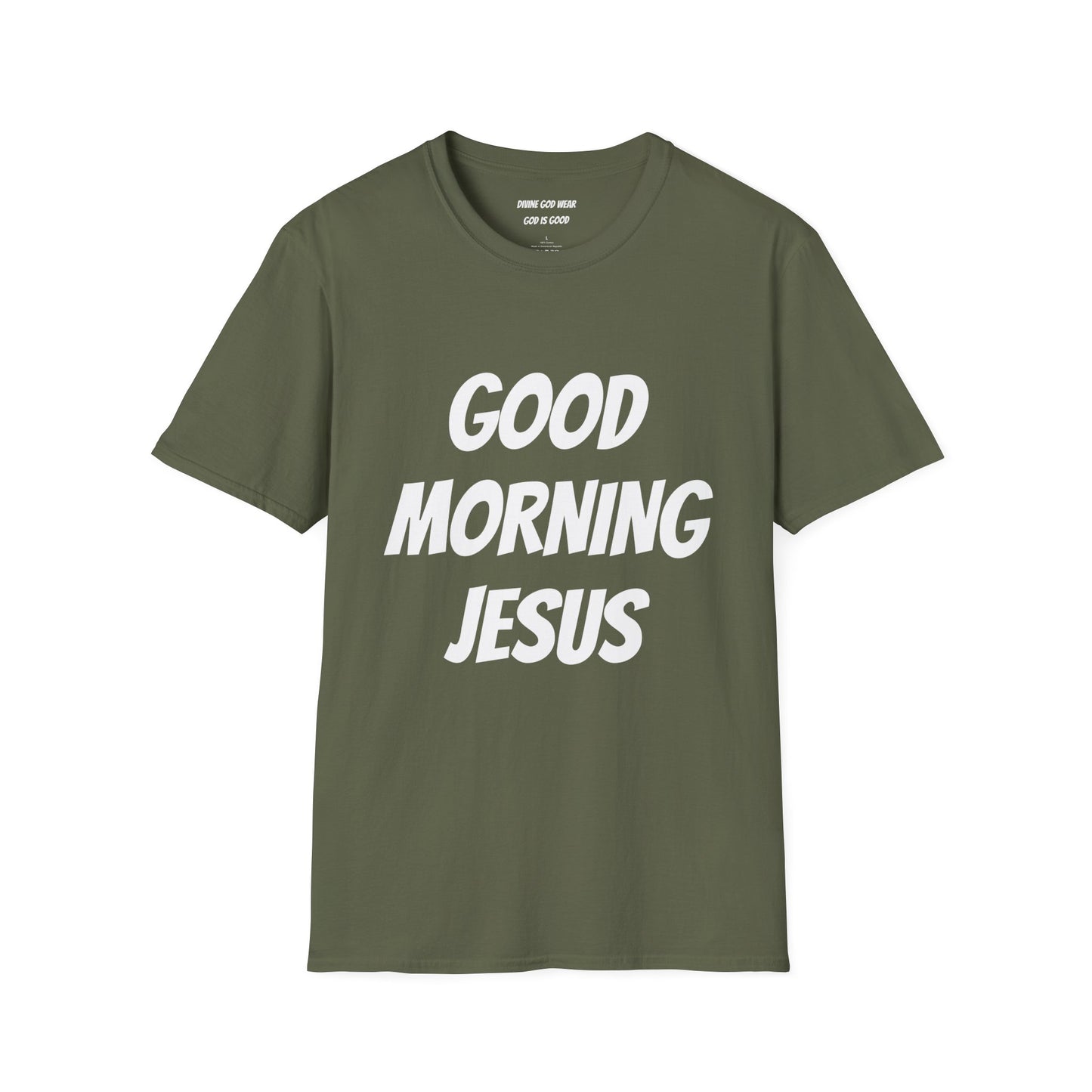 Unisex Softstyle T-Shirt - Black Writing - GOOD MORNING JESUS