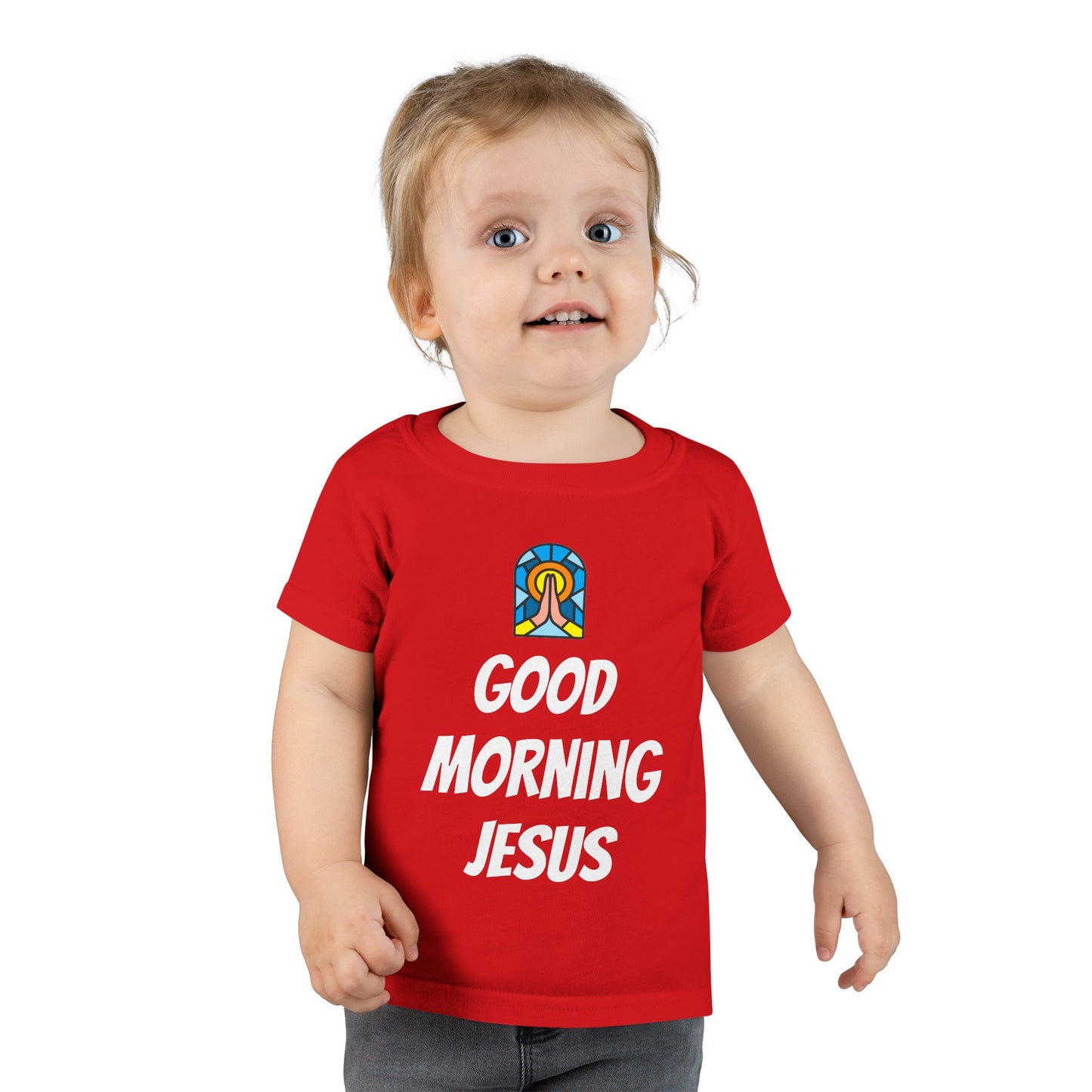 Toddler T-shirt - White Writing - GOOD MORNING JESUS