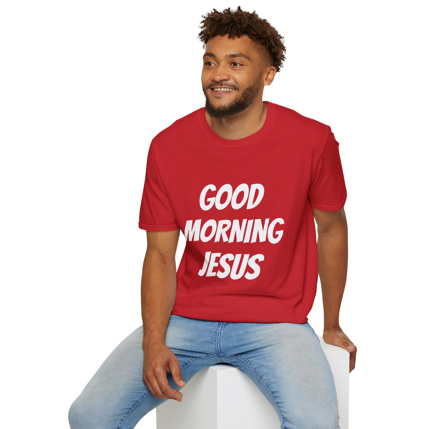 Unisex Softstyle T-Shirt - Black Writing - GOOD MORNING JESUS