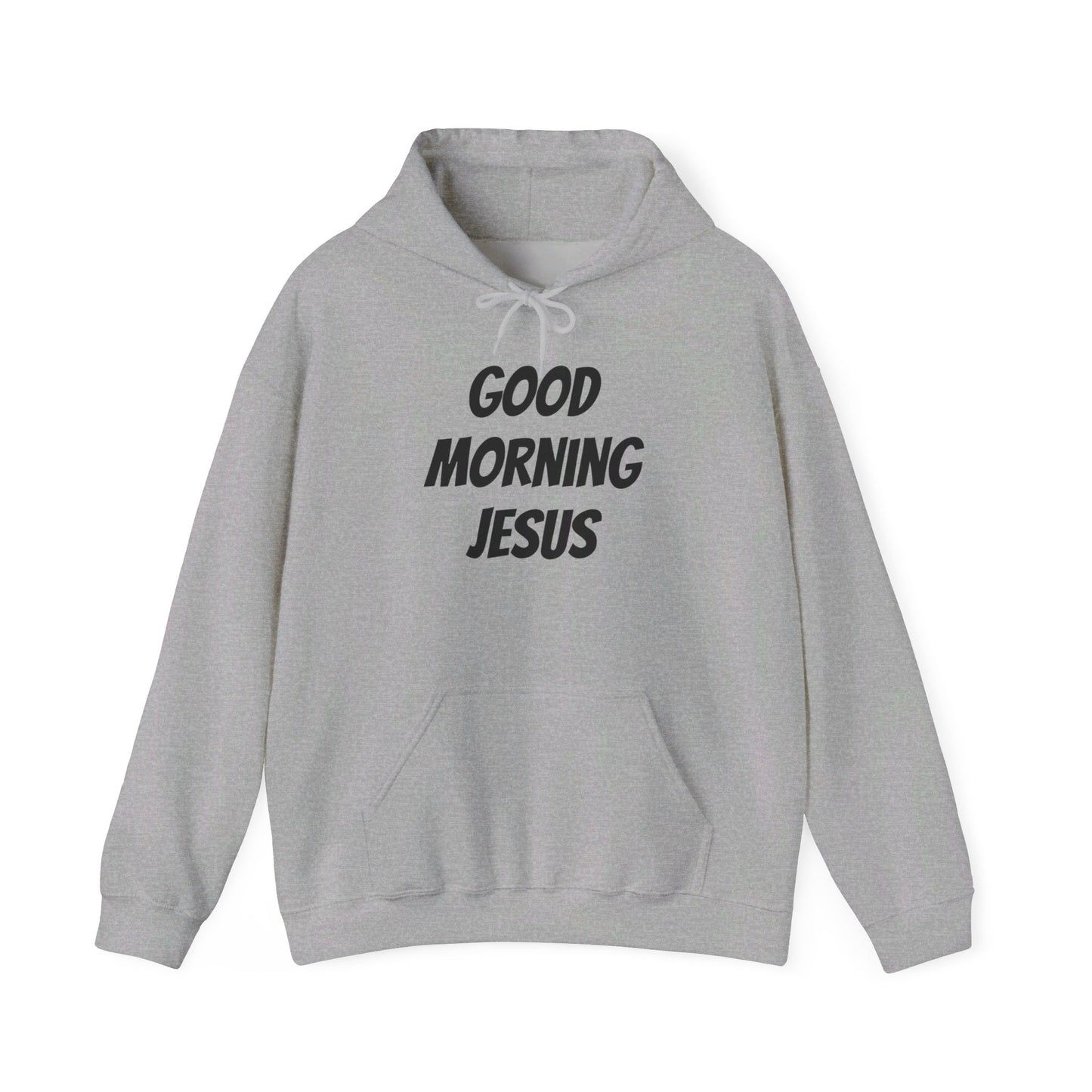 Unisex Heavy Blend™ Hooded Sweatshirt - Black Writing - GOOD MORNING JESUS