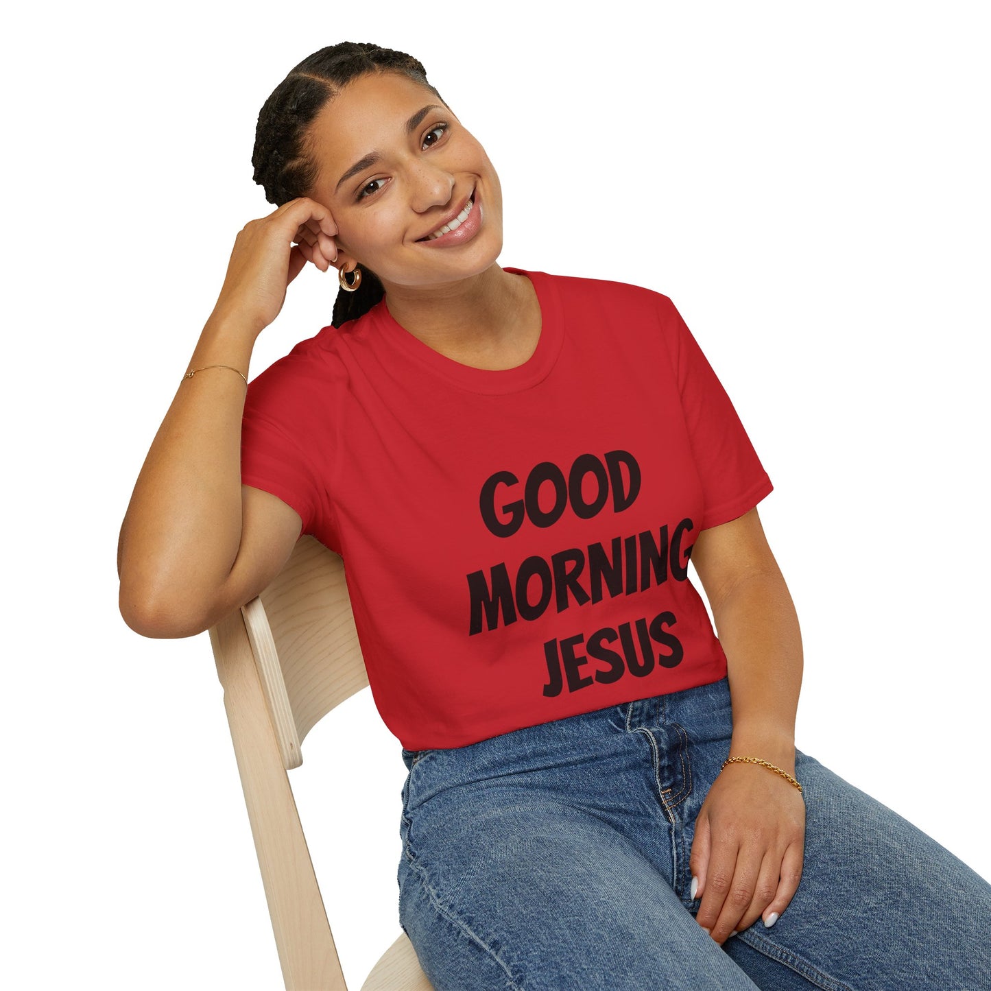 Unisex Softstyle T-Shirt - Black Writing - GOOD MORNING JESUS