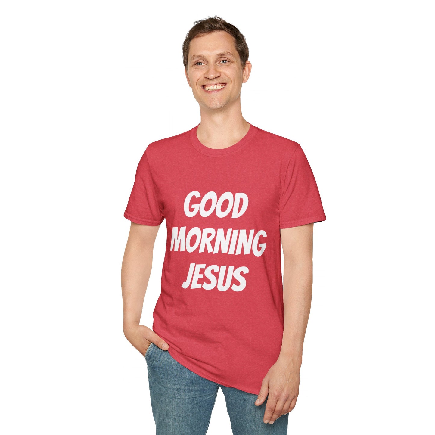 Unisex Softstyle T-Shirt - Black Writing - GOOD MORNING JESUS