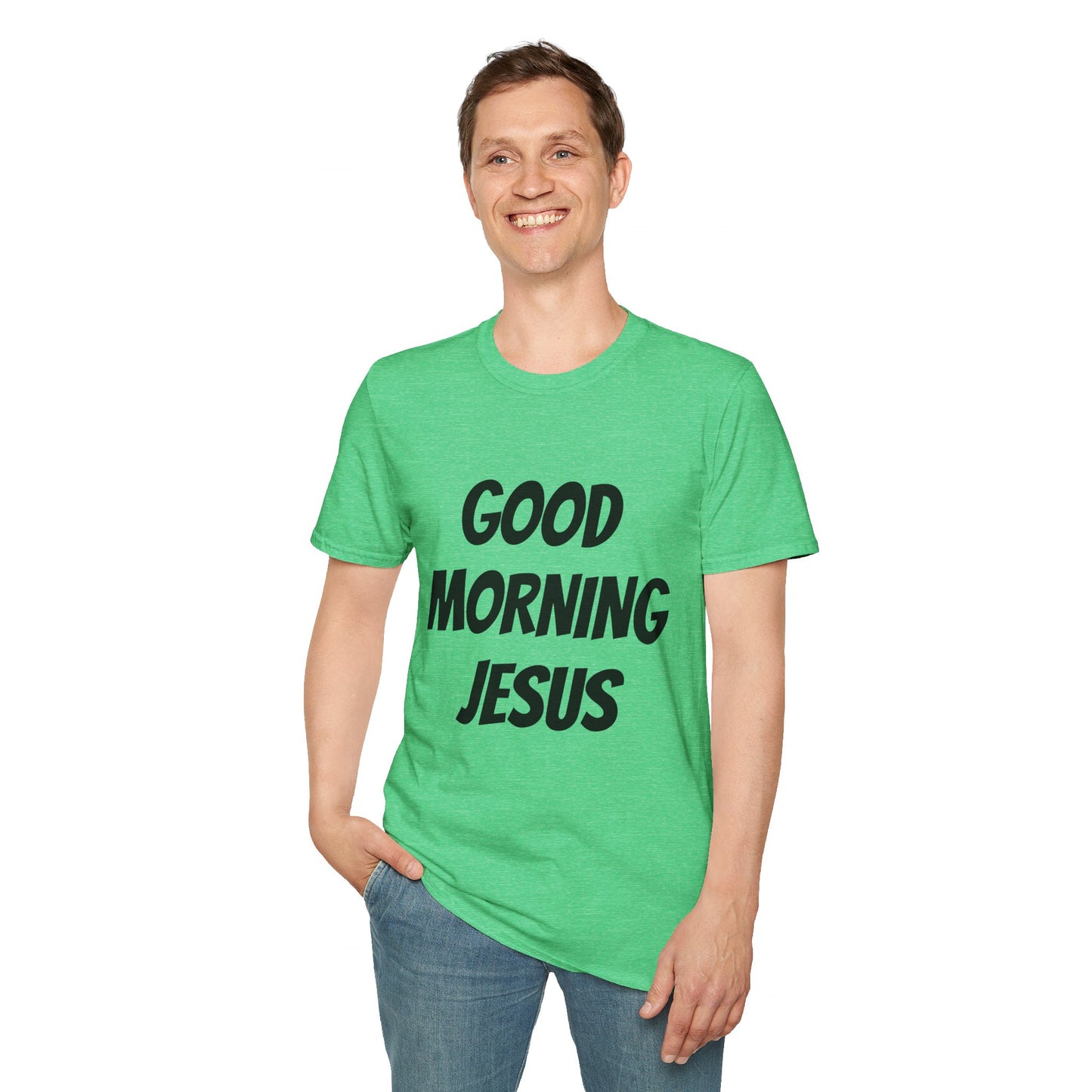 Unisex Softstyle T-Shirt - Black Writing - GOOD MORNING JESUS