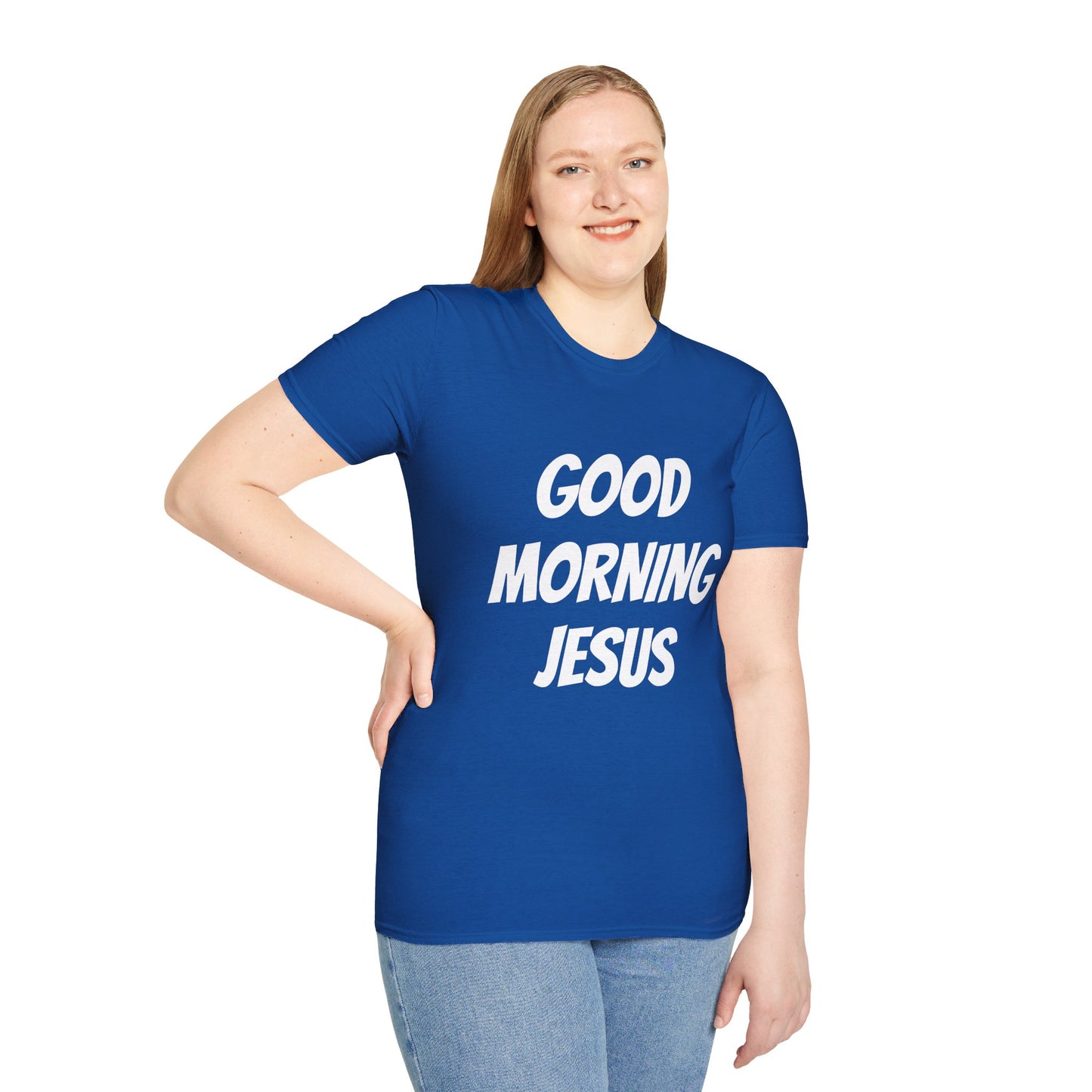 Unisex Softstyle T-Shirt - Black Writing - GOOD MORNING JESUS