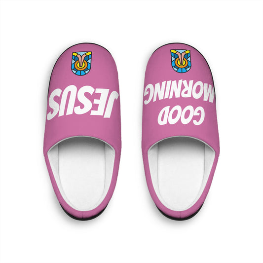 Men's Indoor Slippers - GOOD MORNING JESUS - PINK