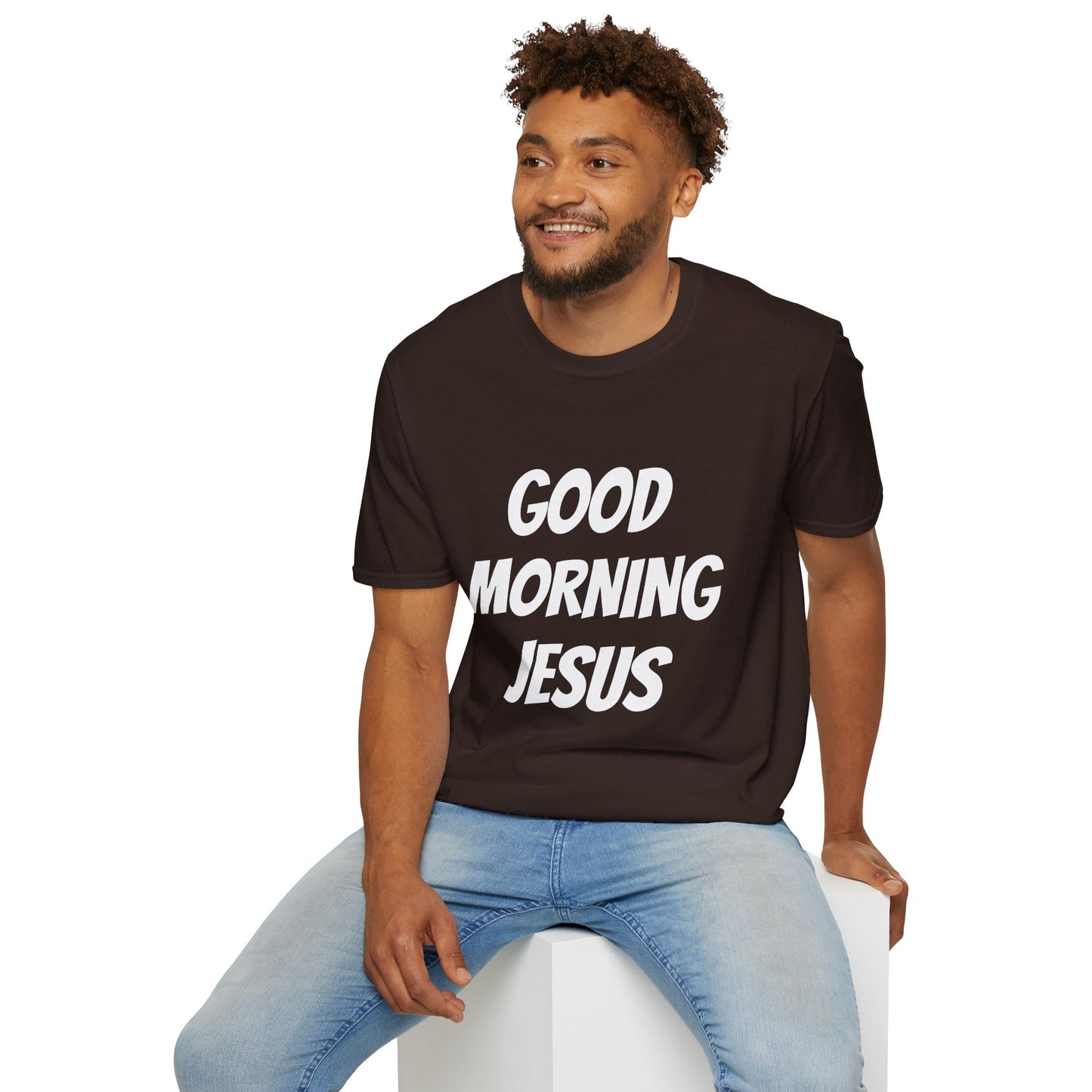 Unisex Softstyle T-Shirt - Black Writing - GOOD MORNING JESUS
